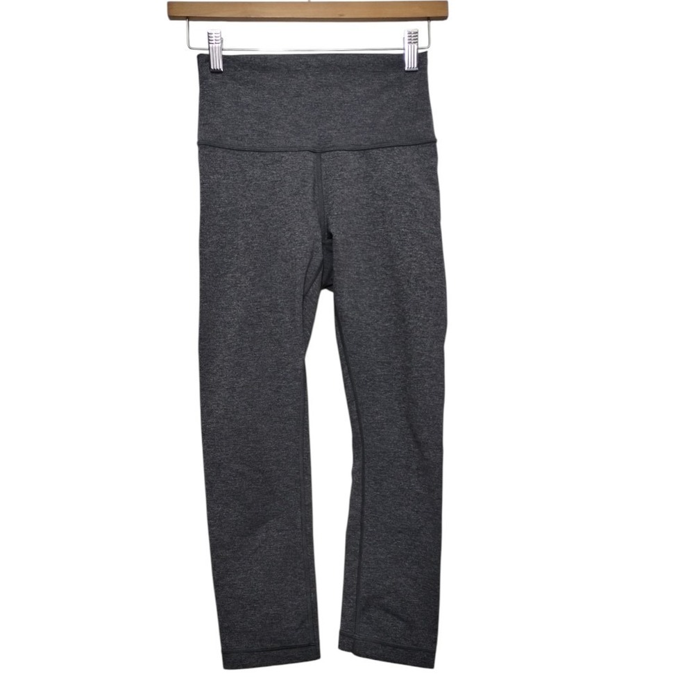 Lululemon Wunder Under High-Rise Crop leggings Womens 4 Heathered‎ Gray Workout